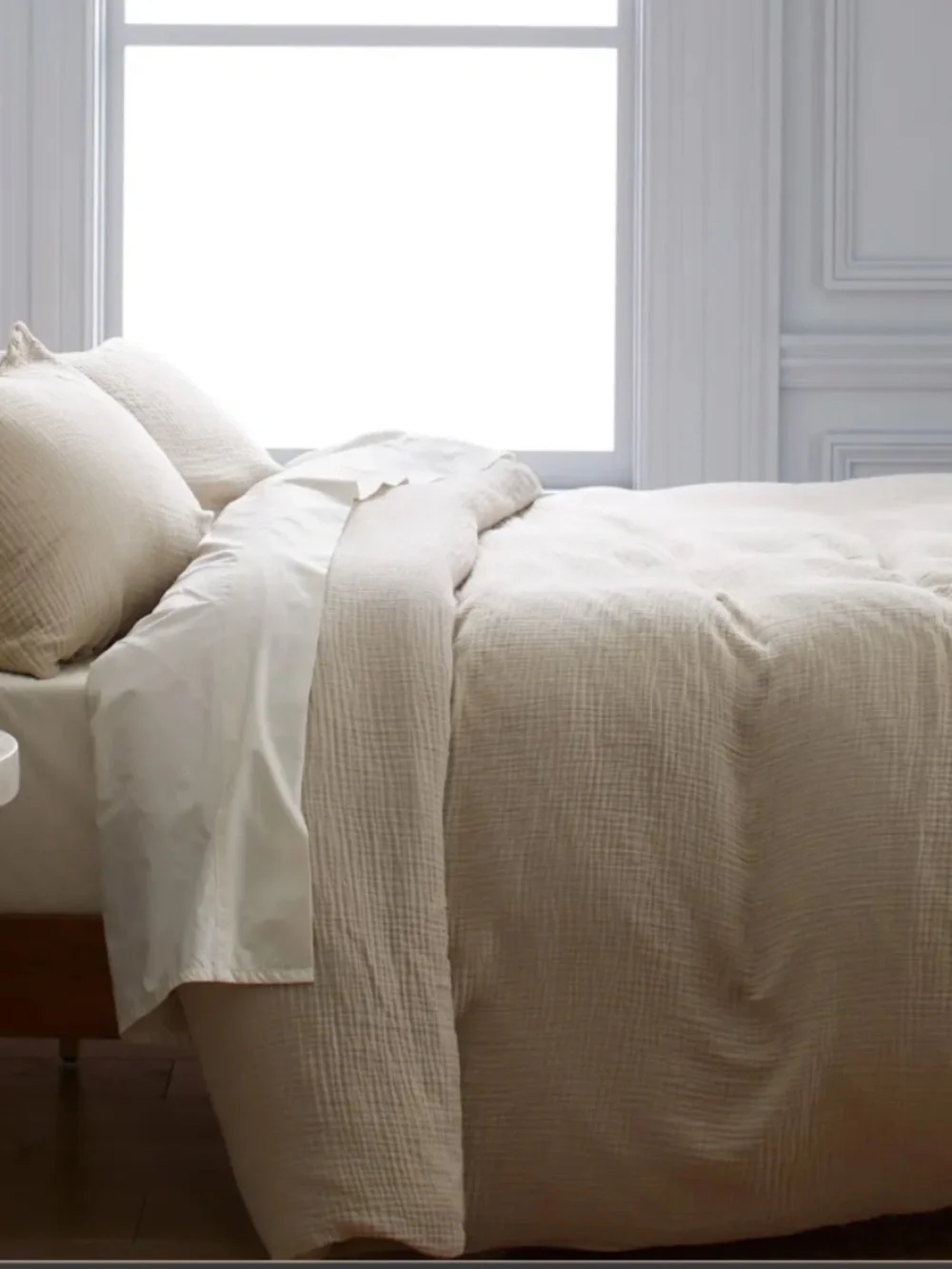 New Quince Organic Cotton Gauze Duvet Cover Dune Tan King / California King